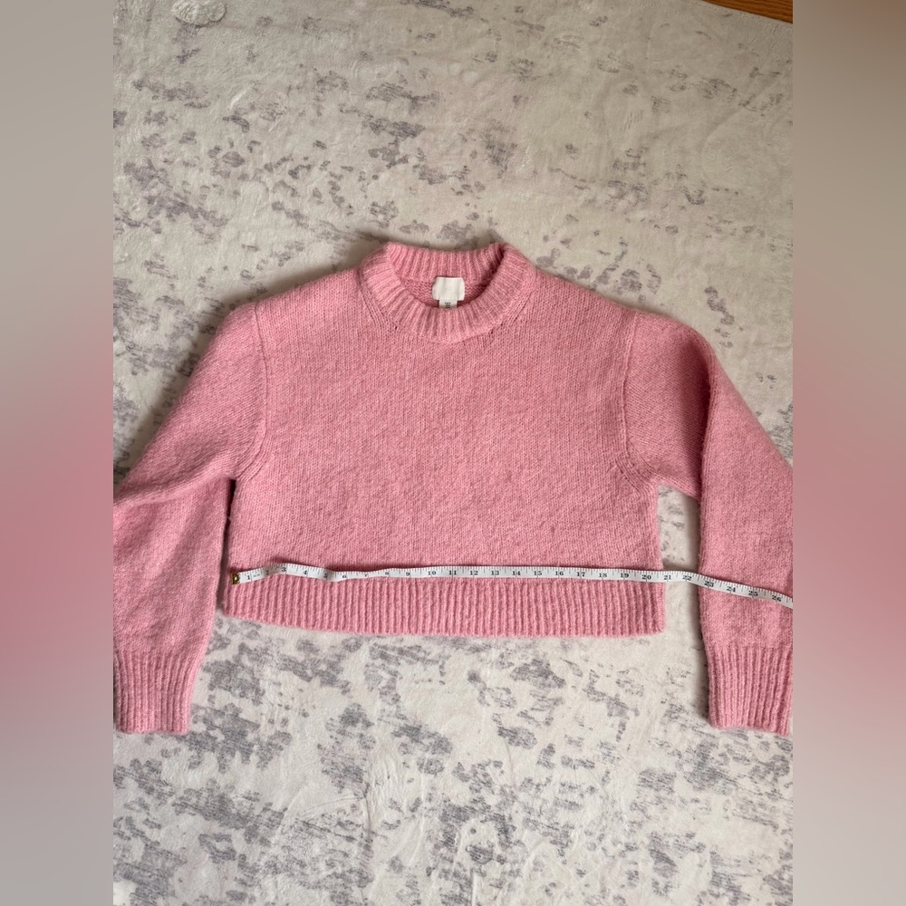 Pink Women's crop wool Sweater